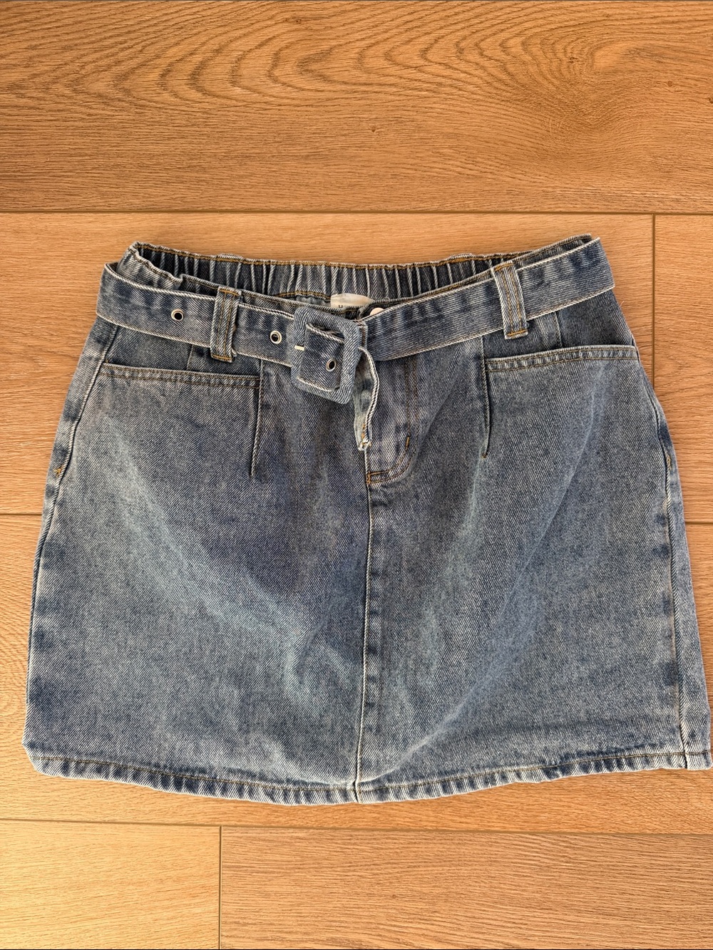 GIRLS Classic Blue Denim Mini Skirt with Belt
